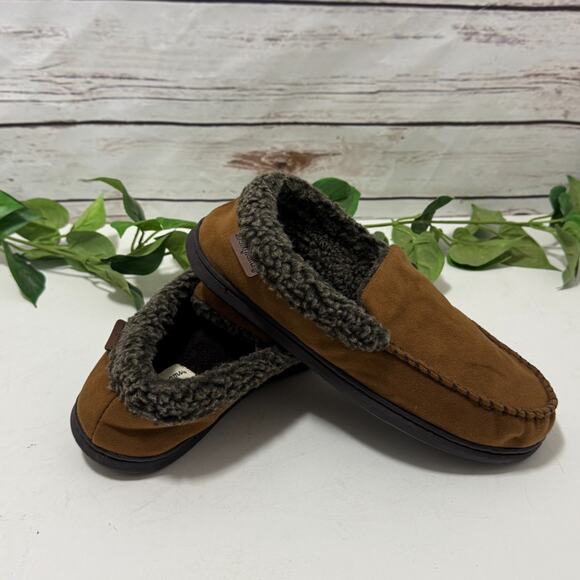 Dearfoams Men's Comfort Foam Moccasin Slippers Size Small US 7 - 8 Brown - Picture 9 of 11